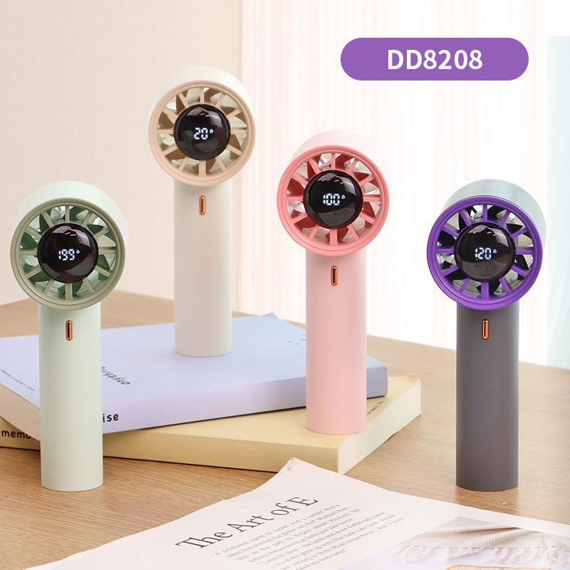 High-Speed Portable Mini Turbo Fan with USB Charging & Digital Display Color Box Packaging + USB Charging Cable