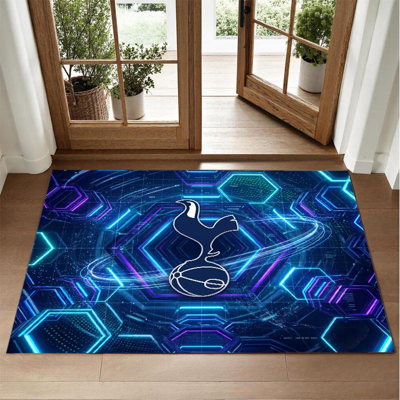 Tottenham Hotspur Design Crystal Velvet Rug Soft Decorative Mat for Bedroom Entrance