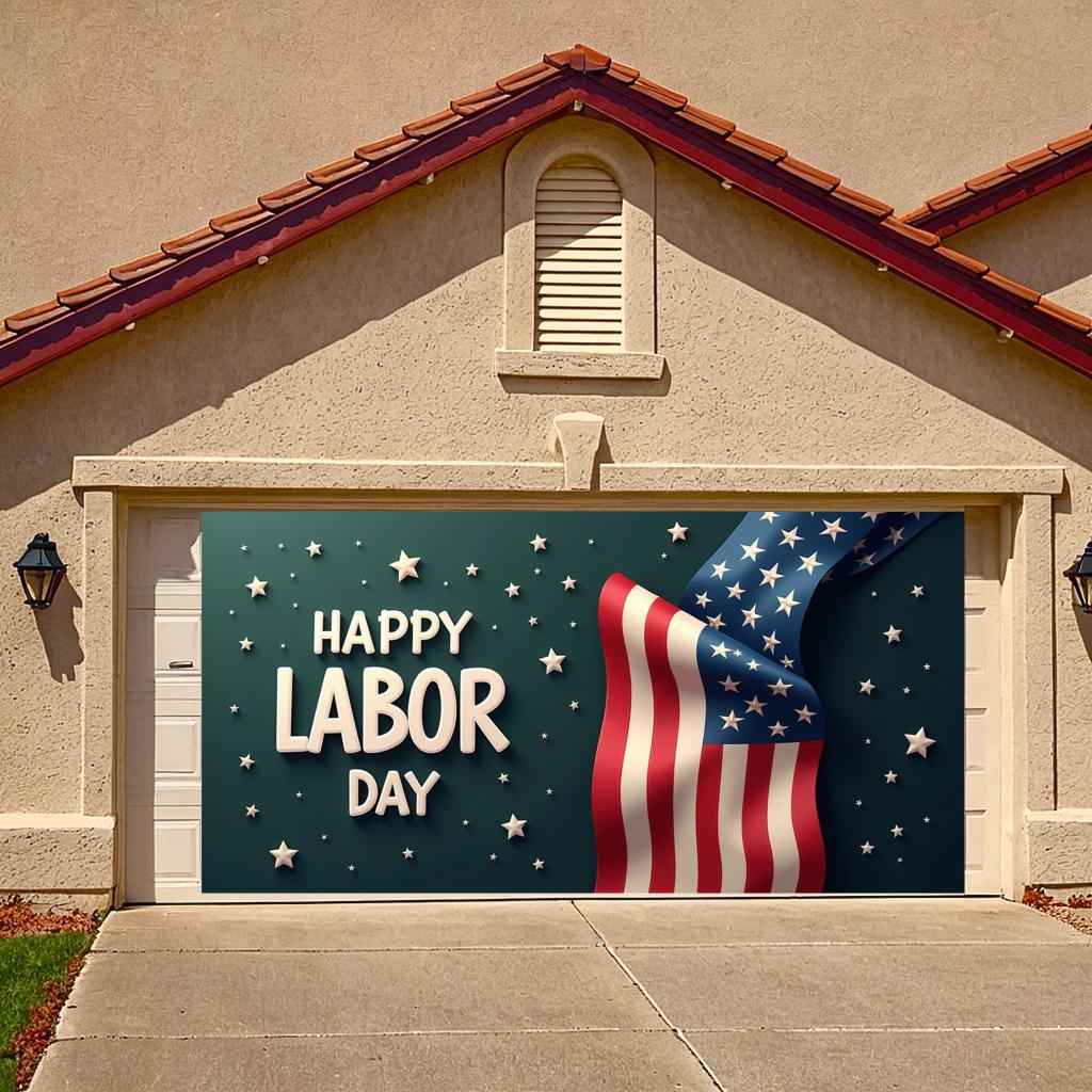 Labor Day Banner High Quality Patriotic Banner Patriotic Style for Parade Background Outdoor Decoration Holiday Festivity
