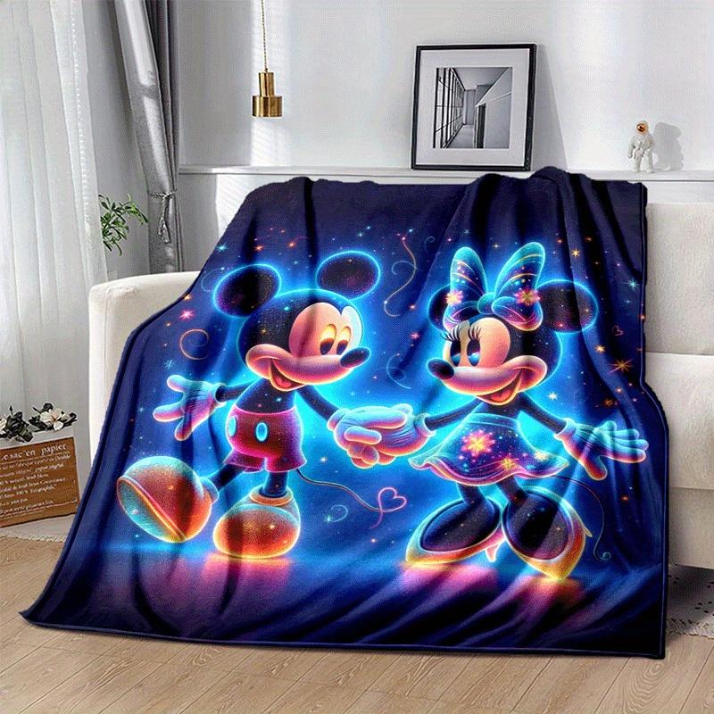 1pc Mickey Printing Blanket - Soft, All-Season Throw for Living Room, Bedroom,Personalized Gift with Adorable Cartoon Design