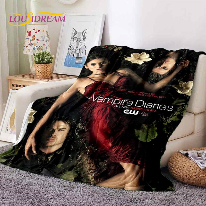 3D Latest The Vampire Diaries Damon Salvatore Soft Flannel Blankets,Throw Blanket Comfortable Blanket for Beds Sofa Home Bedroom