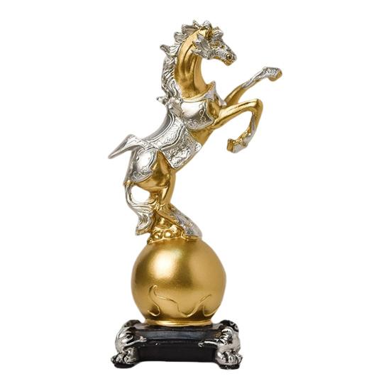 Realistic Horse Figurine Handcrafted Pony Resin Statue Simulated Farm Animal Sculpture Home Office Desktop Decoration Ornament