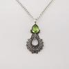 Rare Peridot Gemstone 925 Sterling Silver Oxidize Jewelry Designer Women's Pendant 1.8" For Birthday Gift CP-45-12