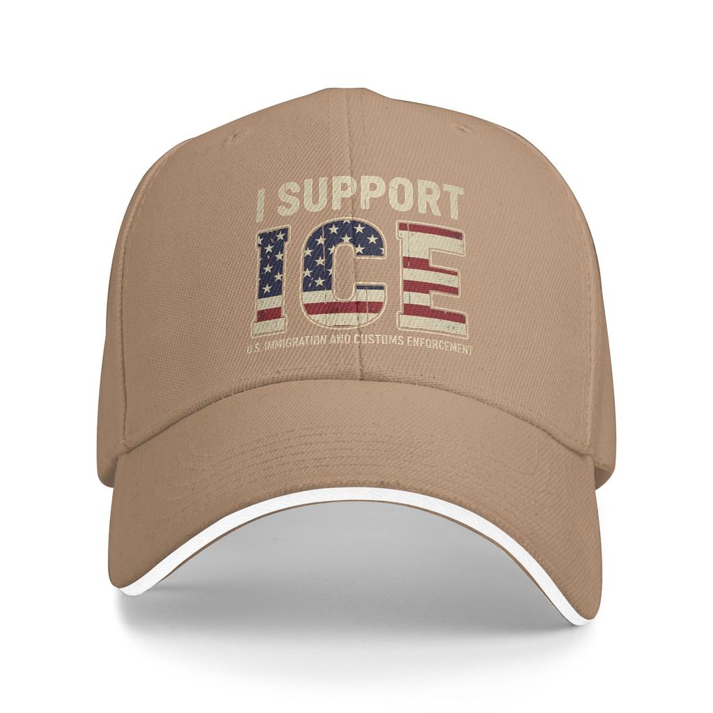 I Support ICE Immigration and Customs Enforcement Baseball Cap Unisex Design Trucker Hat Summer Trendy Fishing Baseball Caps
