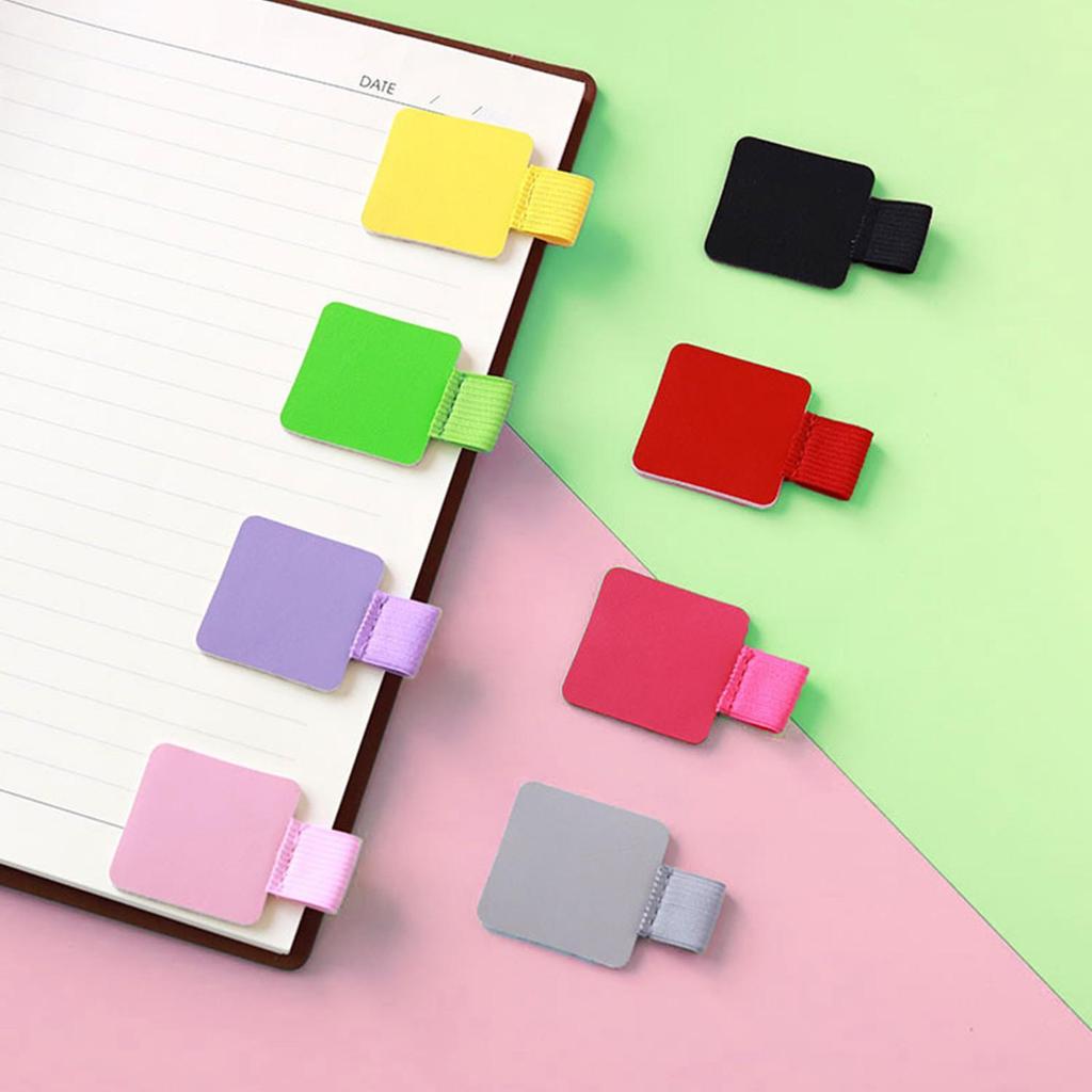 Creative PU Leather Self-Adhesive Pen Clip & Elastic Band Holder for Notebooks and Tablets