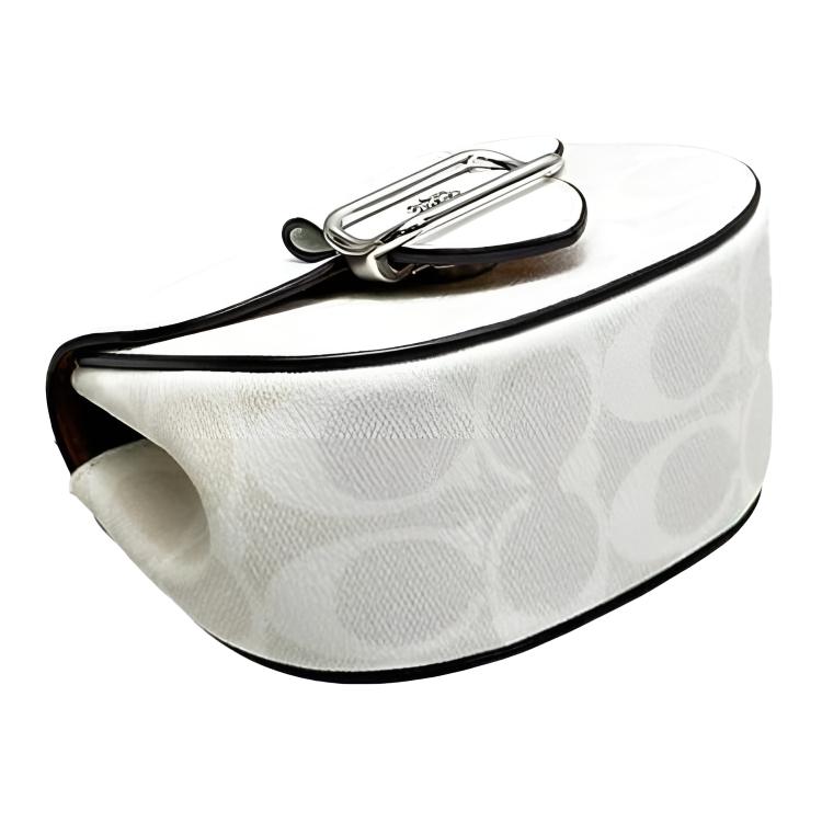 Coach Morgan 13 Classic Monogram Multi-Functional Pocket Snap Closure Canvas And Leather Saddle Bag Crossbody Bag Small Women Bags White CK439-SVVS5