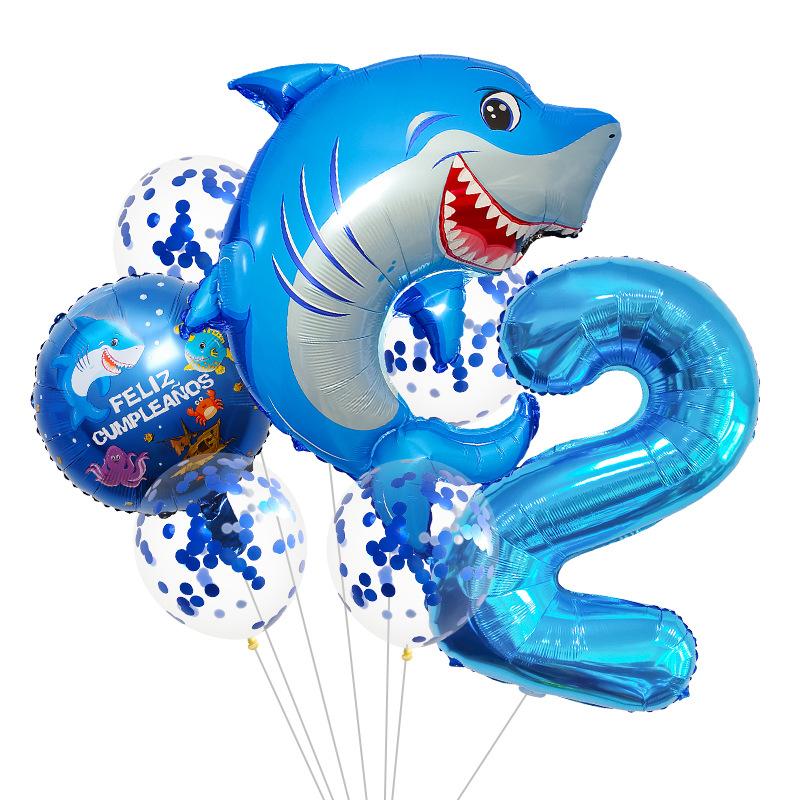 Lantern Fish Shark Whale Benny Crab Year Old Aluminum Film Balloon Digital Balloon Bundle