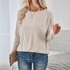 Frühling Neues Damen Locker Langärmlig Lässig Damen Einfarbig Fleece Ärmel T-Shirt Lässiges Vielseitiges Oberteil