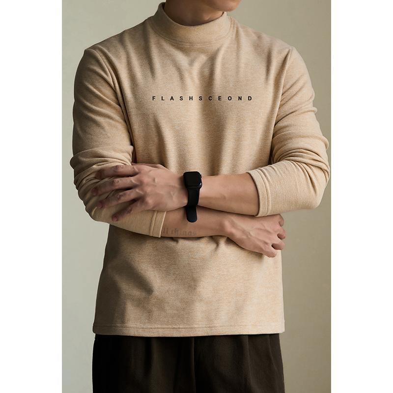 

Мужская футболка из шерстяного бархата с флисовой подкладкой, длинными рукавами и принтом в виде букв для осени/зимы. 2XL