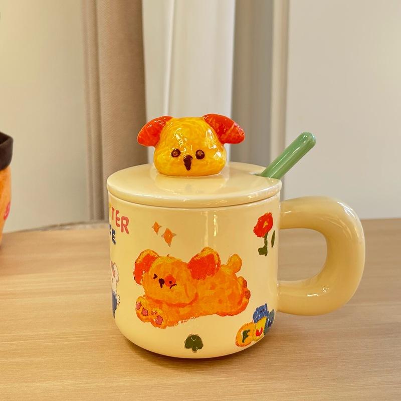 Cute Pig Souvenir Gift Cup Ceramic with Lid Mug Large Capacity Water Cup Birthday Gift Girl Couple Cup