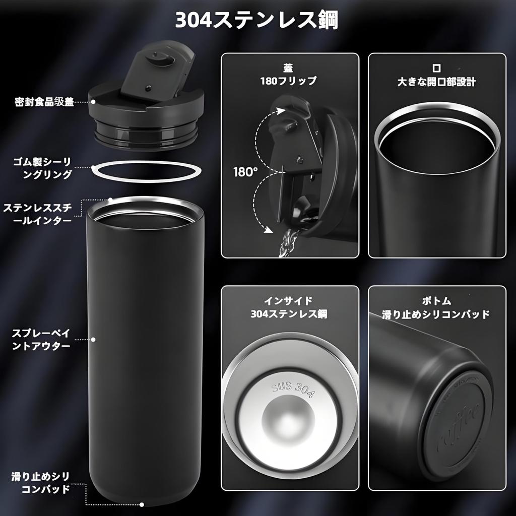 stainless steel that is resistant to MYEEDA Tumbler 500ml Stainless steel tumbler with lid Vacuum insulated Coffee Water bottle Large capacity Thermos