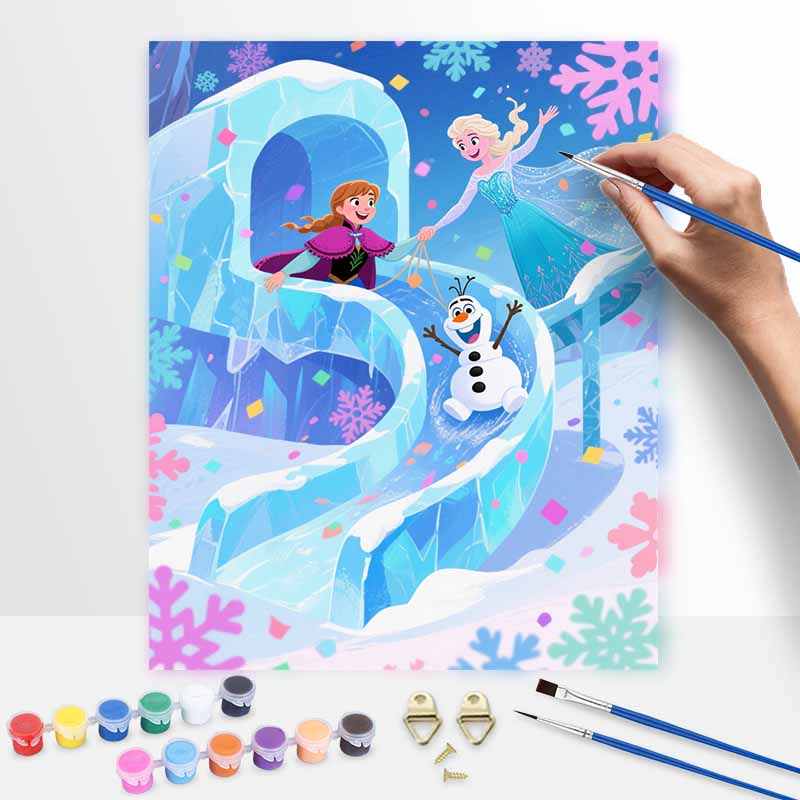 Disney Frozen Elsa Anna Olaf Digital Oil Painting Art Kit Handmade Coloring Painting Home Decor 20x30cm