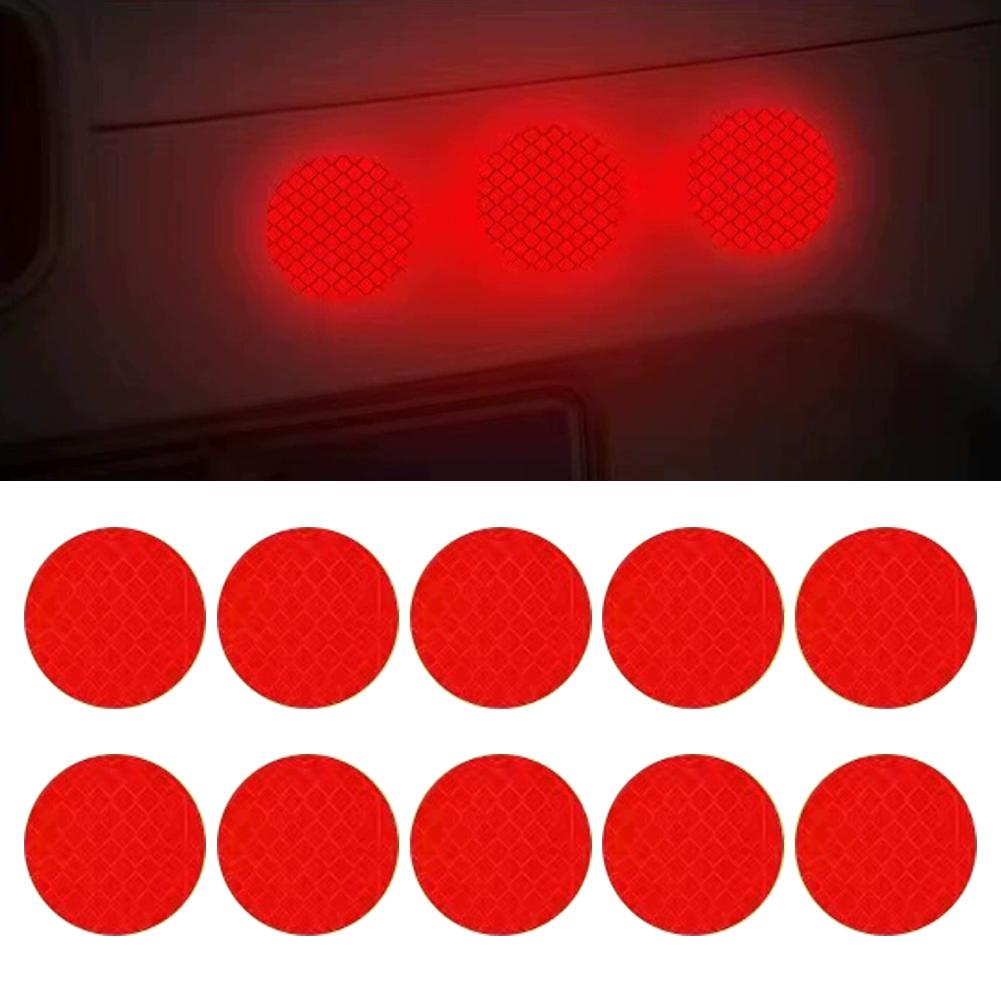 10pcs New Car Bumper Reflective Stickers Reflective Warning Strip Tape Secure Reflector Stickers Decals Safety Warning