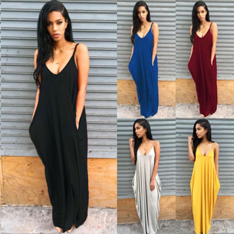 Plus Size Women's Boho Long Maxi Dress For Elegant Beach Holiday Parties