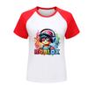 5528 Boys Girls Roblox Printed Raglan Short Sleeves T-Shirt