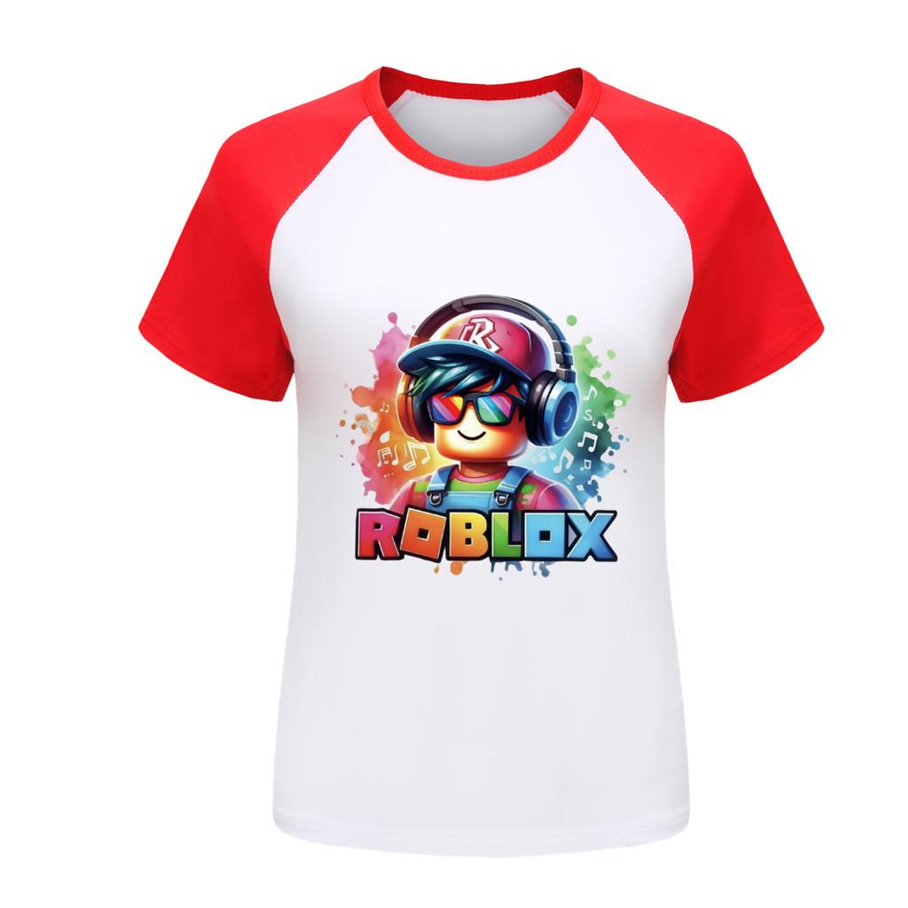 5528 Boys Girls Roblox Printed Raglan Short Sleeves T-Shirt