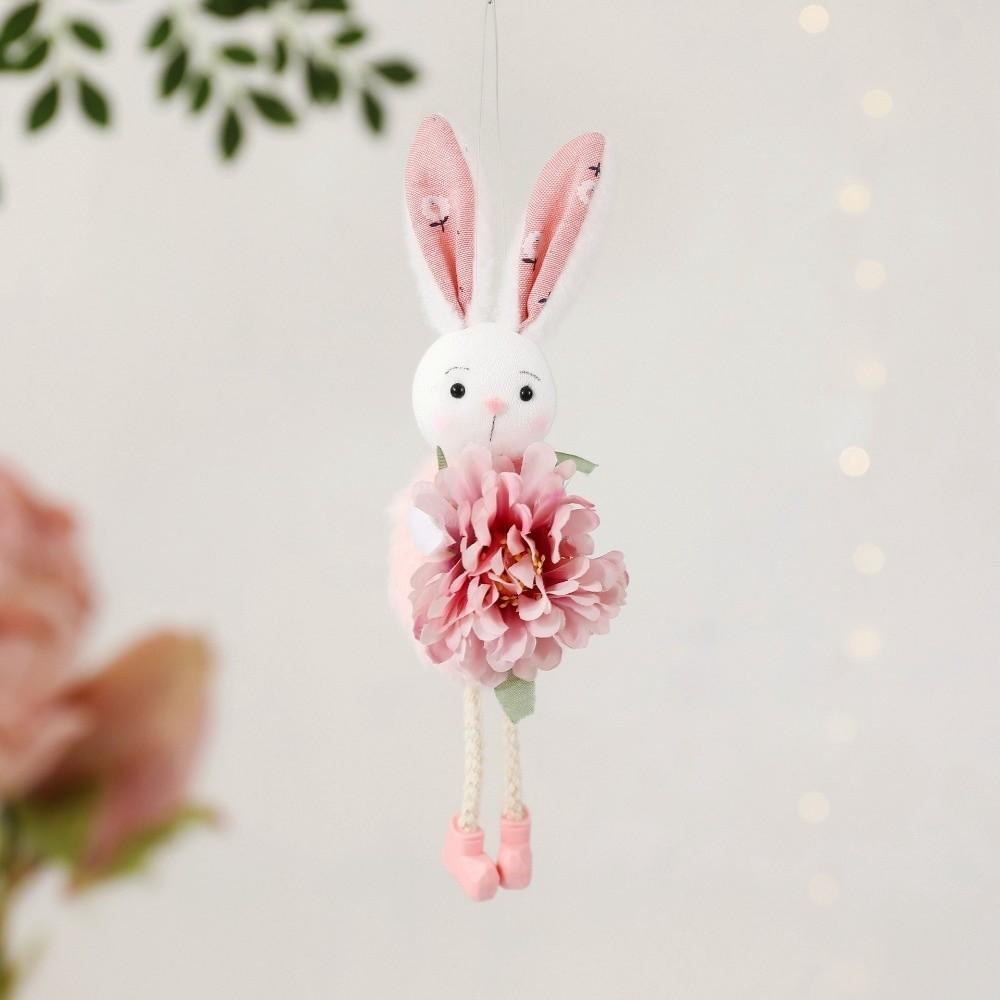 Cute Easter Rabbit Pendant Soft Plush Rabbit Figurine Creative Rabbit Hanging Ornament  Wall Decor