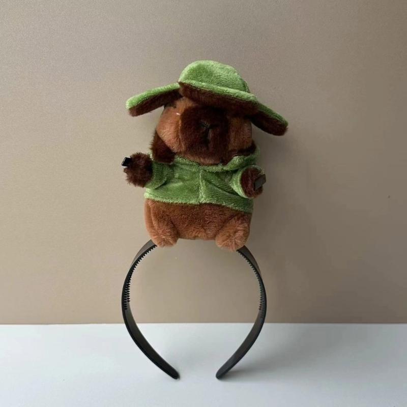 Lustiges Haarband Cartoon Capybara Haarband Pony-Clip Haarreif für Bühnen-Make-up Party Kostüm Stirnband