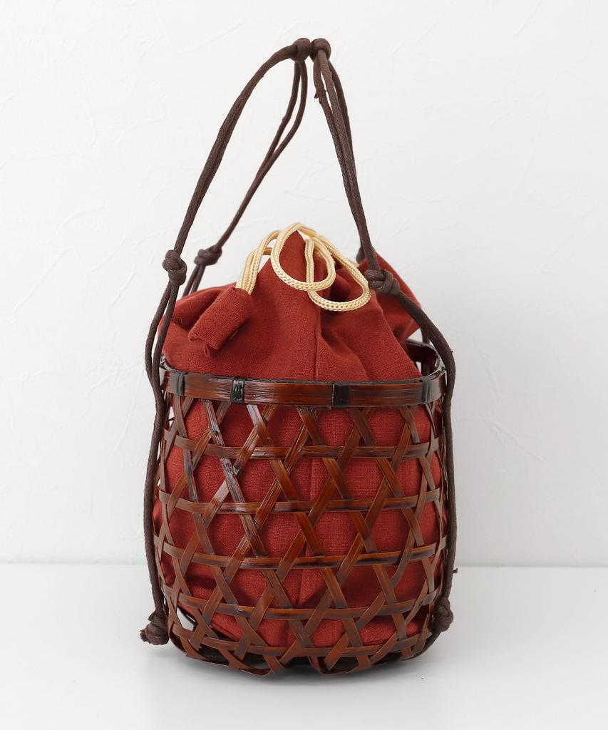 Basket Large Drawstring Perfect for and Japanese Clothing Accessories Bag, Simple, Capacity, Bag, Yukata, Stylish, Cute, (Wine Red)