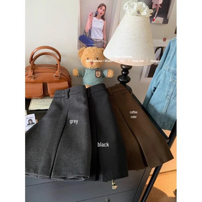 Spicy Girl High Waist Woolen A-line Skirt - Autumn 2024