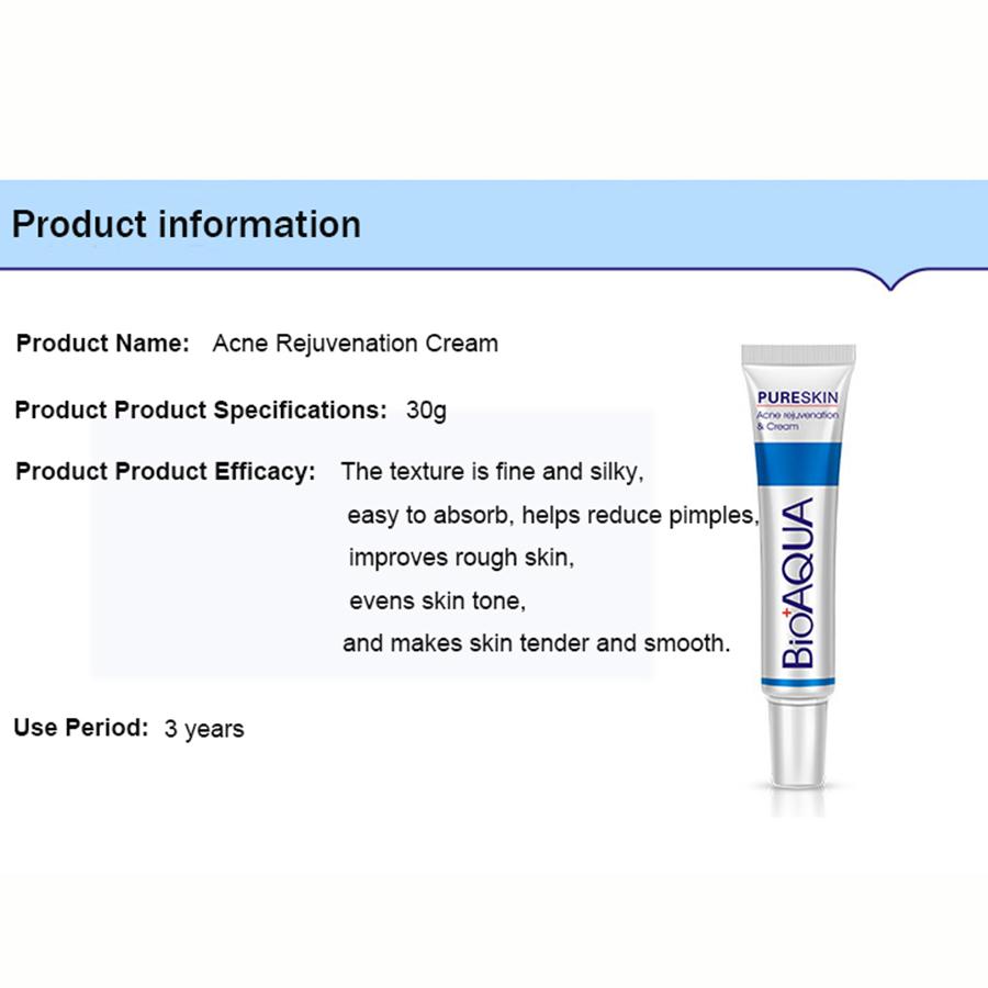 BIOAQUA Acne Treatment Cream Oil Control Shrink Pores Face Care Cream 30g