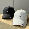 3D Embroidered Letter Baseball Cap for Women, Spring and Autumn Versatile, Face-Slimming, Korean Style, Large Head Circumference, Wide Brim, Trendy