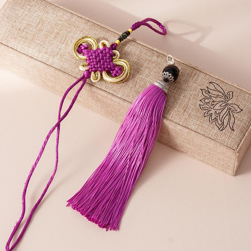 Handmade Chinese Knot Tassel Gourd Charm - DIY Car Hanging Ornament & Musical Instrument Accent