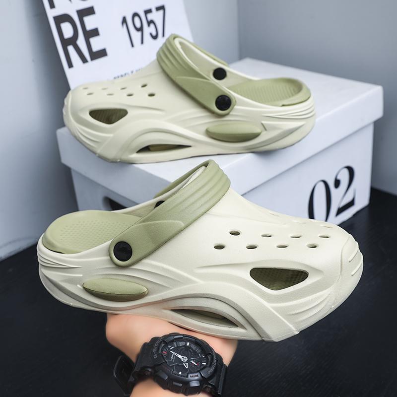 Mens New Summertime Two-Wear Sandal Shoes For Athletic And Outside Use, Anti-Skid And Shock-Absorbing, Daily Beach Slide Shoes