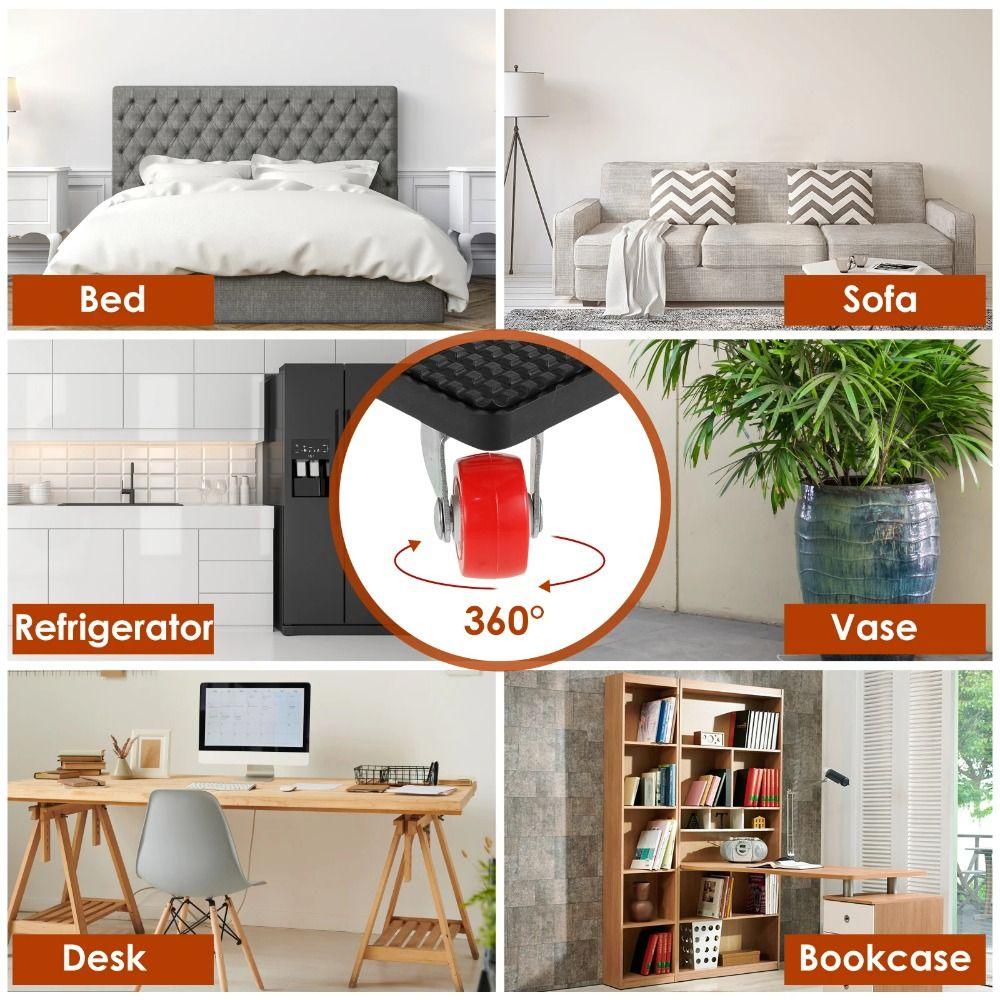4 Roller Furniture Lifter Heavy Duty Anti-Slip Material Moving System Multi-Purpose Moving Furniture Roller Dollies Furnishings
