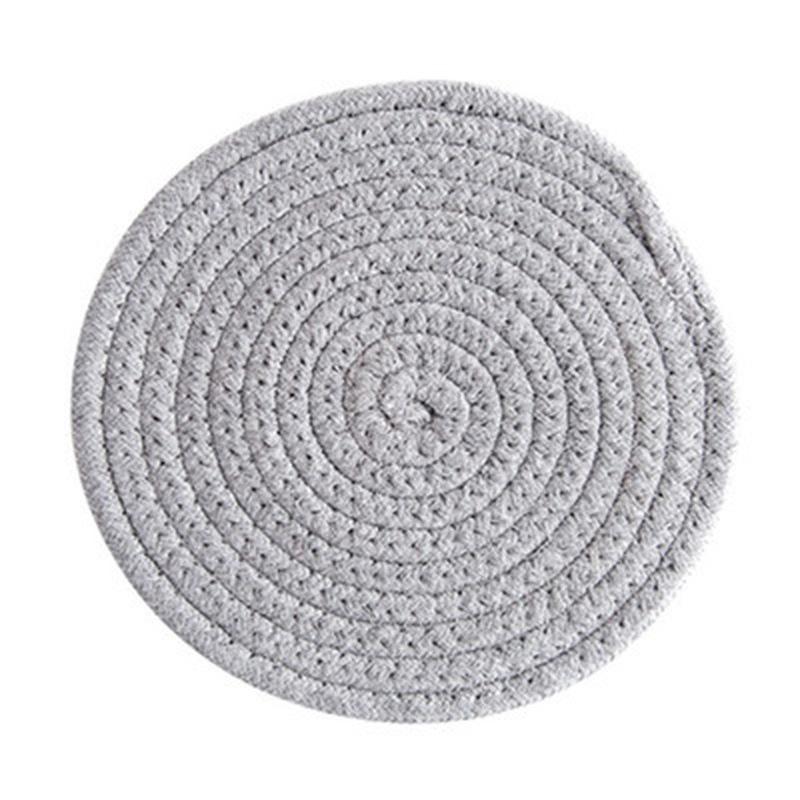 Placemat Pad Coasters Kitchen Table Mats Cotton Linen Knitting Bowl Mats Padding Mat Insulation Pad