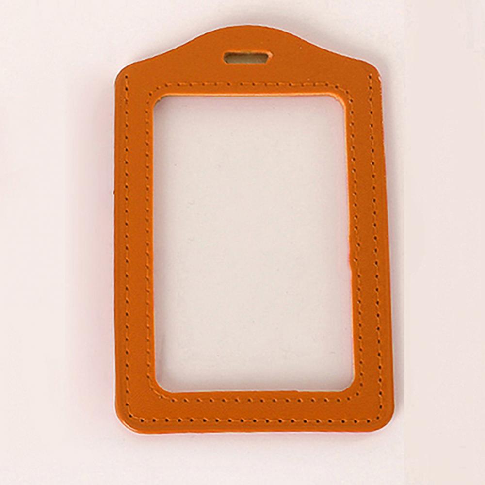 Porta carte di identità alla moda con cornice in ecopelle, custodia trasparente e cordino