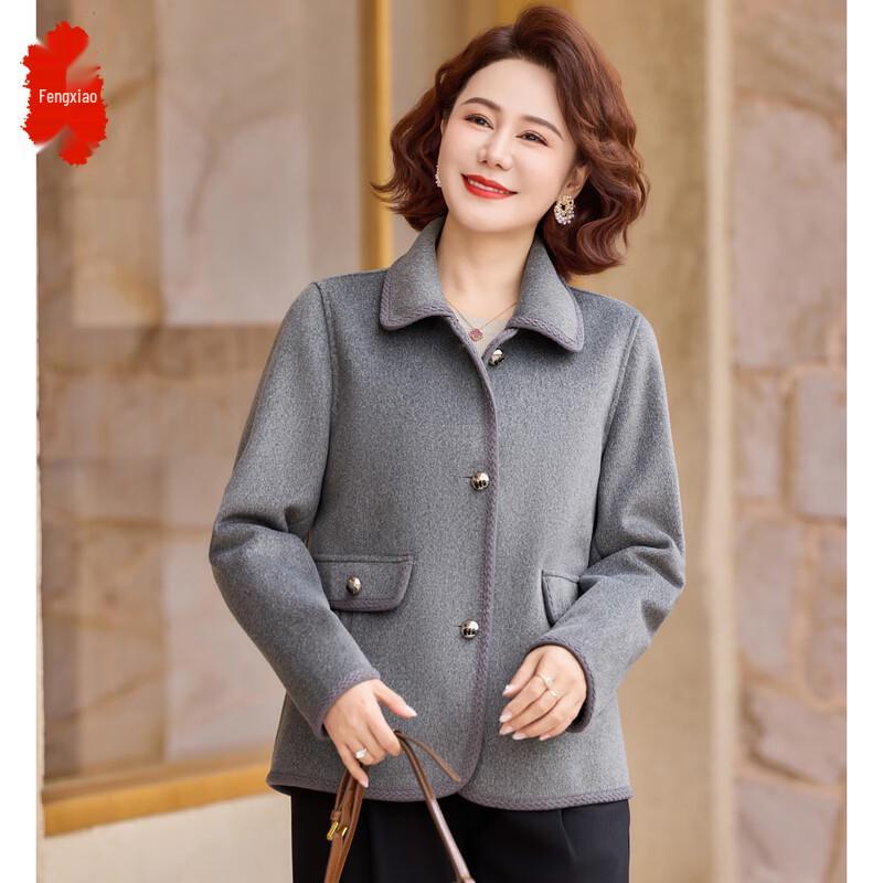 Mid-Aged Women s Elegant Wool Blend Jacket XL