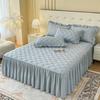 Set Grembiule da Letto Trapuntato Monocolore: Protezione per Materasso e Federe Antiscivolo e Antipolvere