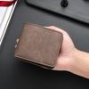 Herren Schlanke Brieftasche Kurze Faltbrieftasche mit Ausweisfenster Minimalistischer Kartenhalter Geldbörse Geschenk für Ehemann Vater