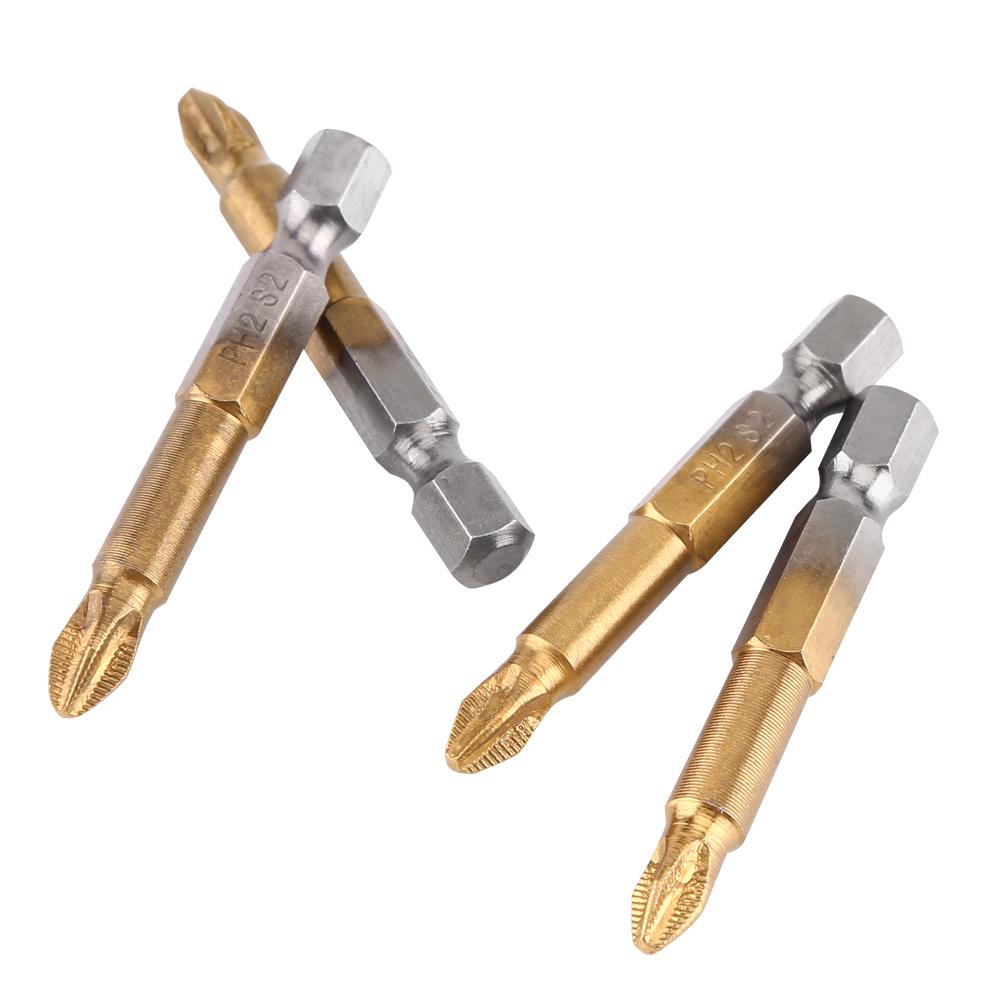 10pcs PH2 Cross Head Screwdriver Bits Set Anti Skid 14 Inch Hex Shank 50mm