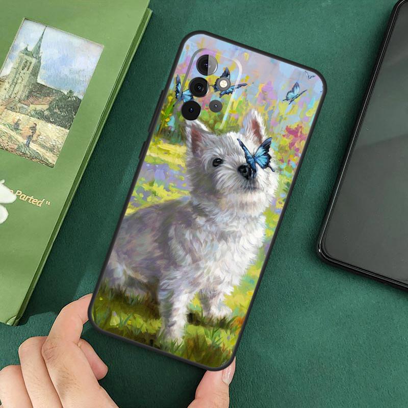 Westie Dog Soft Cover For Samsung Galaxy A54 A53 A73 A13 A71 A51 A14 A52 A32 A12 A22 A52S Back Case