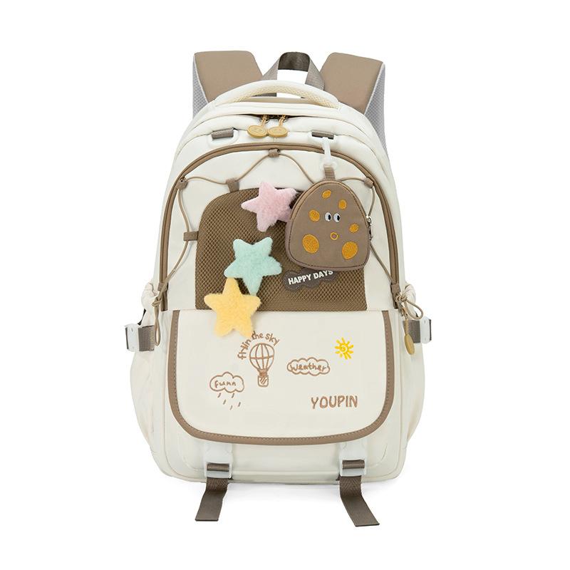 Schoolbag Elementary school bag Grade 1-1 Japanese macaron contrasting color versatile backpack Junior high school girls travel backpack
