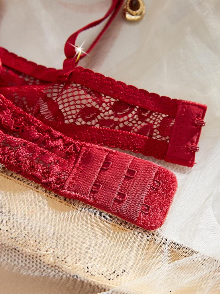 French Lace Lingerie Set: Sexy Hollowed-Out Bra & Thong Duo