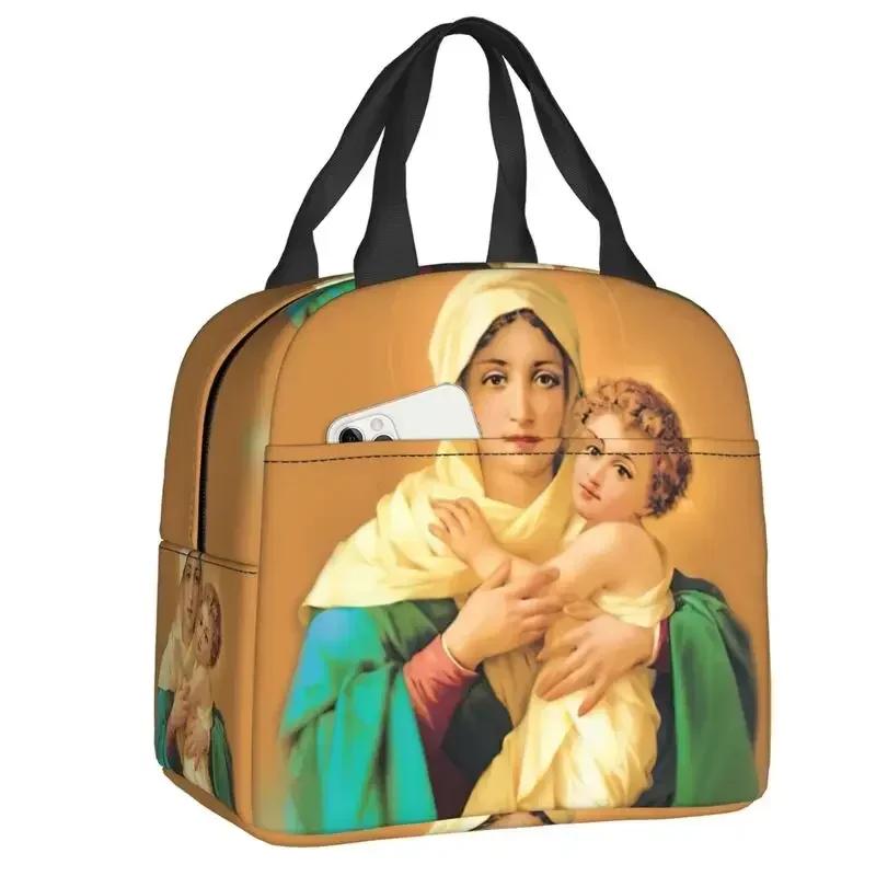 Virgin Mary Insulated Lunch Box for Women Warm Cooler Thermal Bag Work School Food Picnic Container Tote