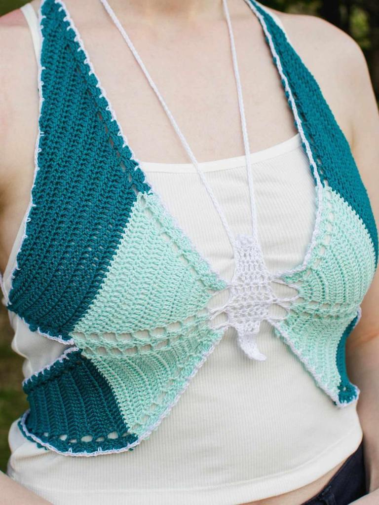 [USED] Butterfly top Butterfly crochet top Bustier Bikini