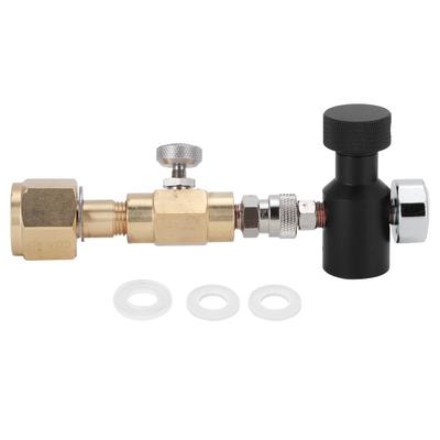 CO2-Flaschen-Nachfülladapter, Messinganschluss CGA320 mit Ablassventil, ASA 1500PSI-Manometer