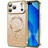 Silicone Case - BOOLING - for iPhone 17 Pro Max - with Magnetic Ring - Glittering Gold