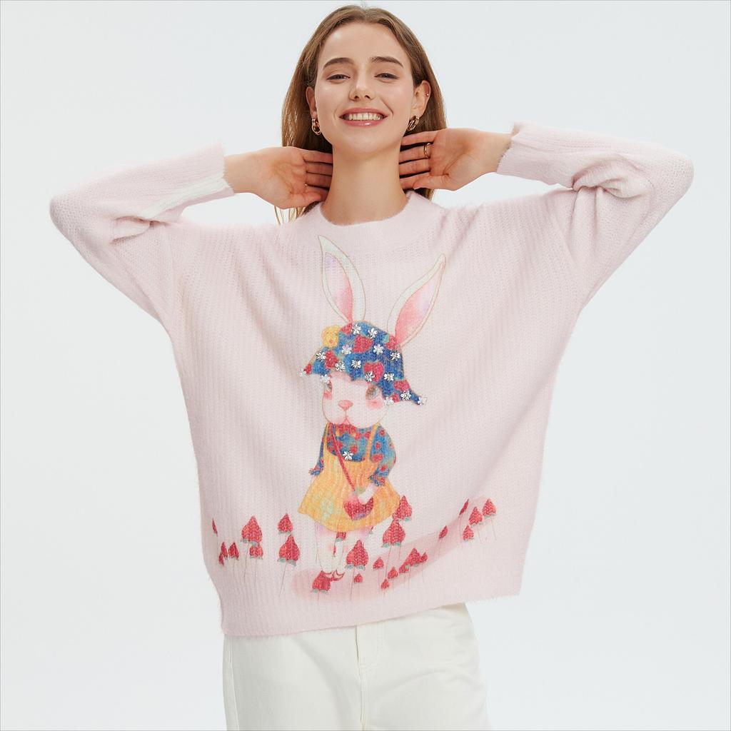 DIMANAF 2025 Women Colorful Sweaters Knitting Basic Fashion O-Neck Style Loose Pullover Sweater