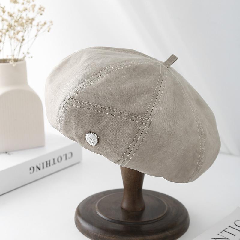 Spring beret children fashion personality letter buckle label literary retro temperament octagonal hat