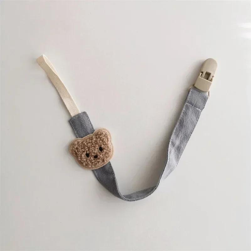New Cute Bear Baby Pacifier Chain Clips Holders Anti-Drop Chain Cartoon Teething Clips Teether Toy Soother Pacifier Strap