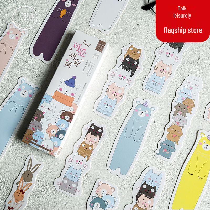 Mu Ran Irregular Shape Derpy Bookmark, 30 Cute Creative Sheets Included W-SQ-649