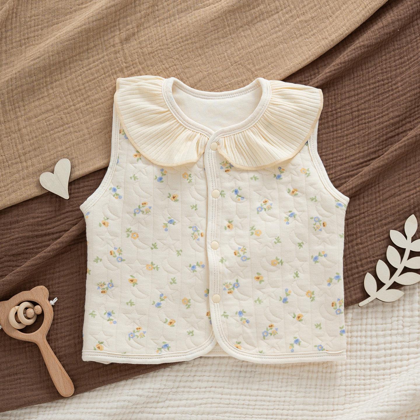 Newborn Baby Padded Vest - Airy Cotton, Autumn/Winter Style 73 cm