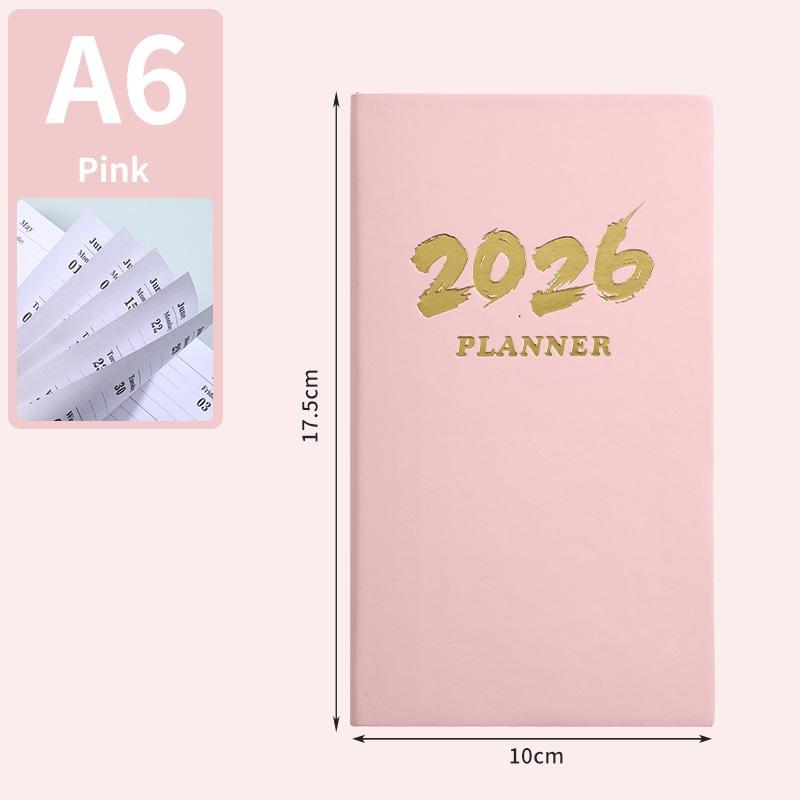 Ημερολόγιο A6 Προδιαγραφών 2026 Αγγλικό, Ημερολόγιο Δερμάτινο 64 Φύλλα 128 Σελίδων, Ημερολόγιο Καθημερινού Προγραμματισμού 365 Ημερών