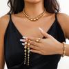 European & American Punk Style Large Bead Necklace - Retro CCB Chain Choker for Women