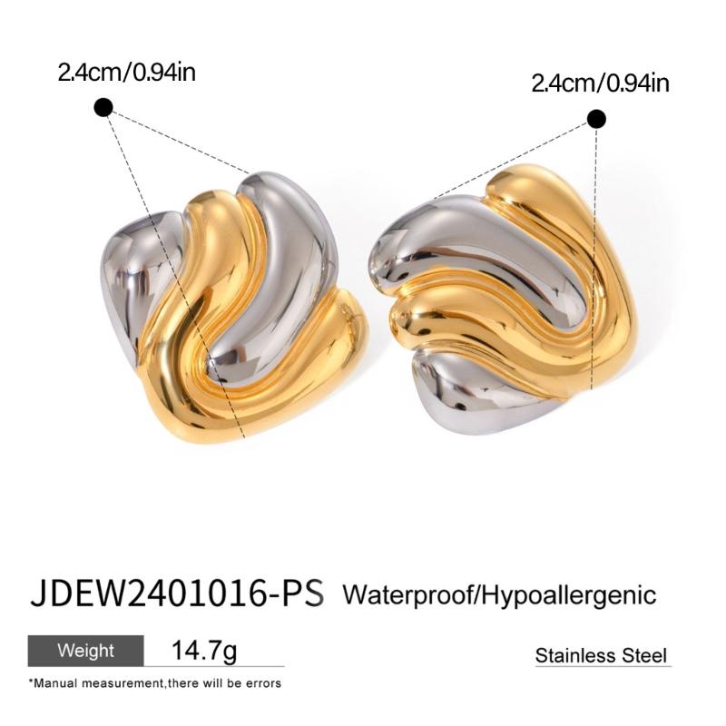 Handmade Gold Silver Geometric Studs Earrings Comfortable Ear Accessories Alloy Jewelry for Women Daily Or Party Wear
